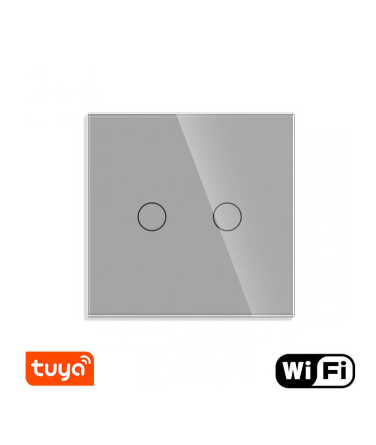WiFi dvipolis sensorinis jungiklis Feelspot, pilkas 800W 1