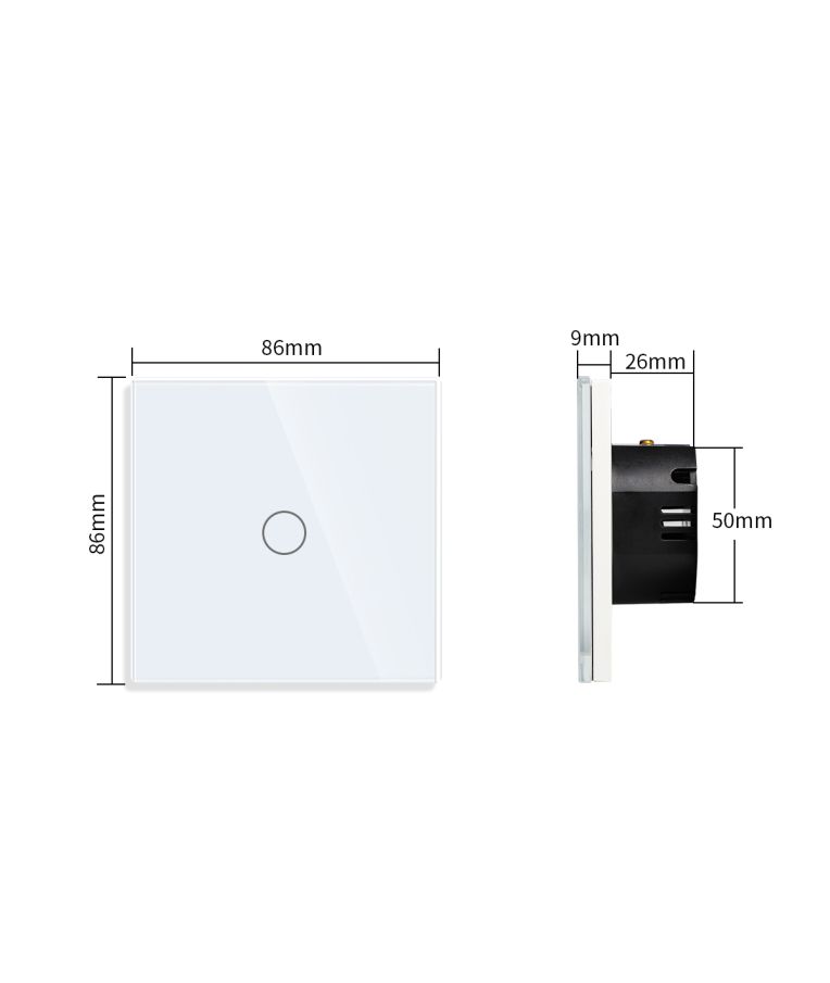 WiFi vienpolis sensorinis jungiklis Feelspot, baltas 800W 5