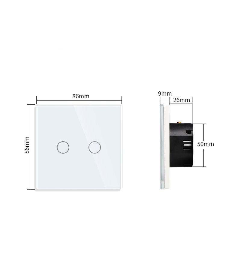 Dvipolis sensorinis jungiklis Feelspot, baltas 500W 6