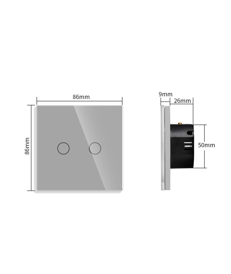 Dvipolis sensorinis jungiklis Feelspot, pilkas 500W 3