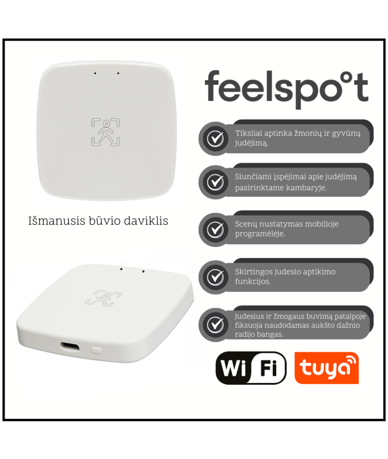 Išmanusis būvio daviklis Feelspot FS-HP01W WiFi, Tuya 1