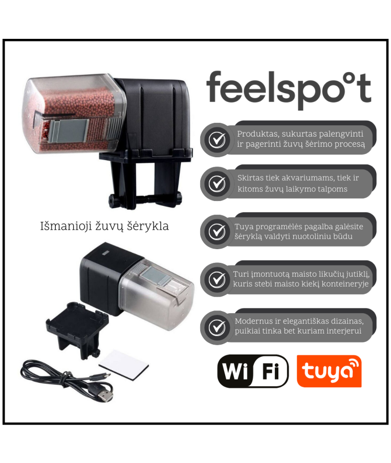 Išmanioji žuvų šėrykla Feelspot FS-FF01W Wi-Fi, Tuya 1