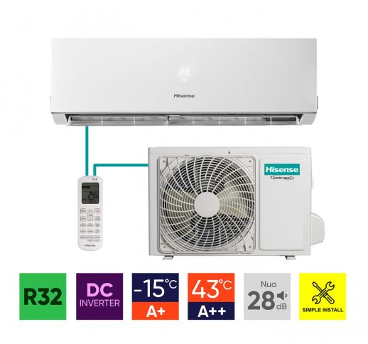 Sieninių mono-split šildymo-kondicionavimo sistemų Hisense Easy komplektai