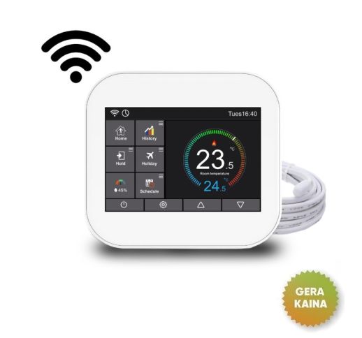 Elektroninis WI-FI termostatas (termoreguliatorius) Feelspot WTH07.36 white, Tuya 