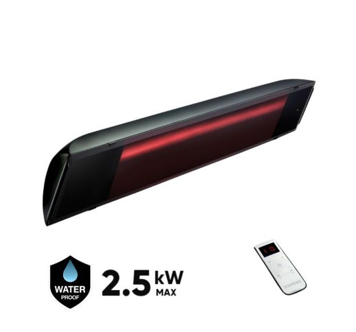 Halogeninis infraraudonųjų spindulių lauko šildytuvas Heliosa Black Evo