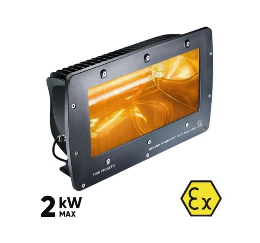 Aukštos apsaugos klasės halogeninis infraraudonųjų spindulių šildytuvas HELIOS RADIANT SAFE INDUSTRY [ATEX]