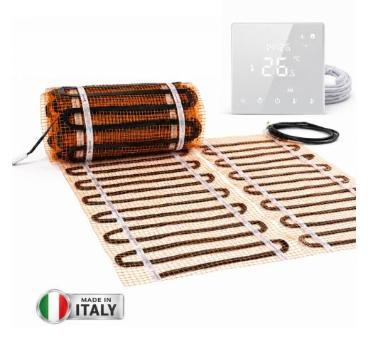 Grindinio šildymo tinklelis Warmset BLACK, 85W + program. termostatas Feelspot WTH22.16 NEW, WiFi