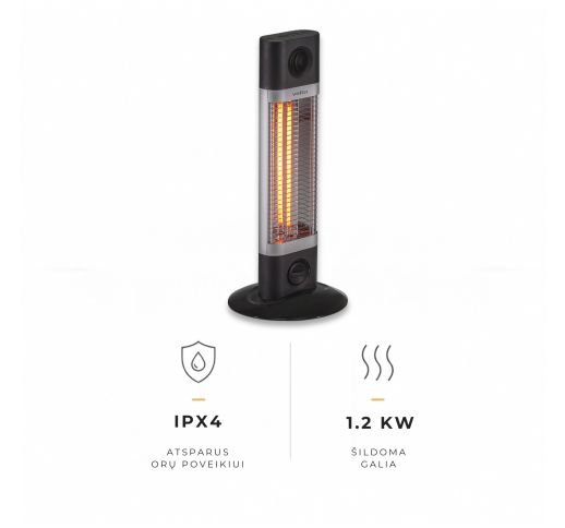 Anglies pluošto infraraudonųjų spindulių šildytuvas Veito CH1200 LT, juodas