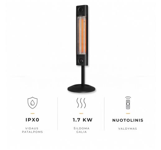 Infraraudonųjų spindulių šildytuvas Veito CH1800 RE NOIR