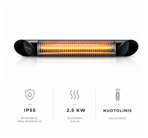 Anglies pluošto infraraudonųjų spindulių šildytuvas Veito BLADE S, juodas