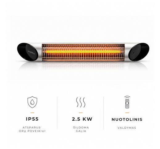 Anglies pluošto infraraudonųjų spindulių šildytuvas Veito BLADE S, sidabrinis