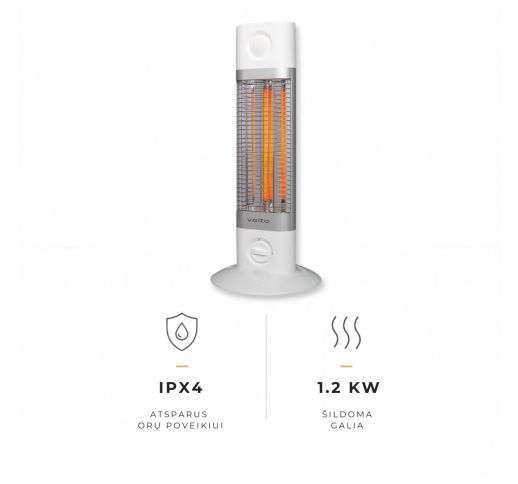 Anglies pluošto infraraudonųjų spindulių šildytuvas Veito CH1200 LT, baltas