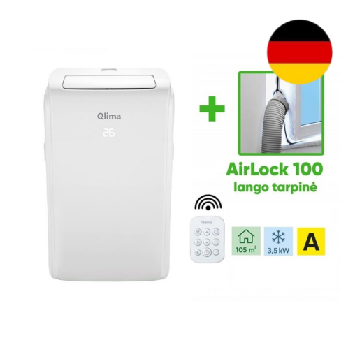 Oro kondicionierius Qlima P 534 ir lango tarpinė Trotec AirLock 100