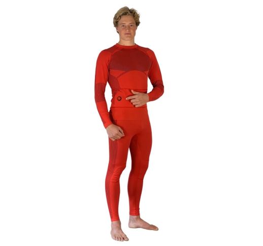 Šildantis terminių apatinių rūbų komplektas Glovii GXR su baterija, raudonas