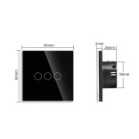 WiFi tripolis sensorinis jungiklis Feelspot, juodas 800W 4