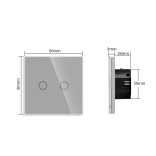 WiFi dvipolis sensorinis jungiklis Feelspot, pilkas 800W 3