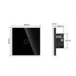 WiFi vienpolis sensorinis jungiklis Feelspot, juodas 800W 5