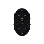 Dvigubas kištukinis lizdas Feelspot FSKL210B, juodas