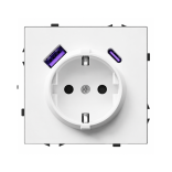 Kištukinis lizdas su USB A+C jungtimis Feelspot FSKL1A1CW, 20W, baltas 1