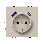 Kištukinis lizdas su USB A+C jungtimis Feelspot FSKL1A1CCA, 20W, kašmyro 1