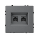 Dvigubas interneto lizdas CAT 6 Feelspot FSIN2CAT6G, pilkas 1