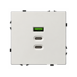 Greito krovimo USB rozetė su A+C+C jungtimis Feelspot FSACC65W, 65 W, balta 1