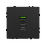 Greito krovimo USB rozetė su A+C+C jungtimis Feelspot FSACC65B, 65 W, juoda 1