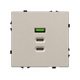 Greito krovimo USB rozetė su A+C+C jungtimis Feelspot FSACC65CA, 65 W, kašmyro 1