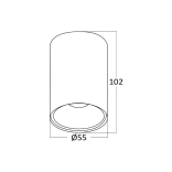 Virštinkinis cilindrinis šviestuvas Braytron BH04-00501 6