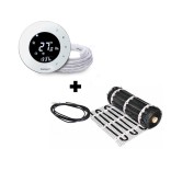 Grindinio šildymo tinklelis Warmset BLACK, 85W + programuojamas termostatas Feelspot WTH93.36