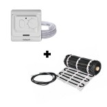 Grindinio šildymo tinklelis Warmset BLACK, 85W + neprogramuojamas termostatas Feelspot WTH71.36