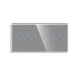 Dvivietis tripolis / dvipolis sensorinis jungiklio dangtelis Feelspot, pilkas 1