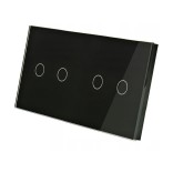 Dvivietis dvipolis sensorinis jungiklio dangtelis Feelspot, juodas 1