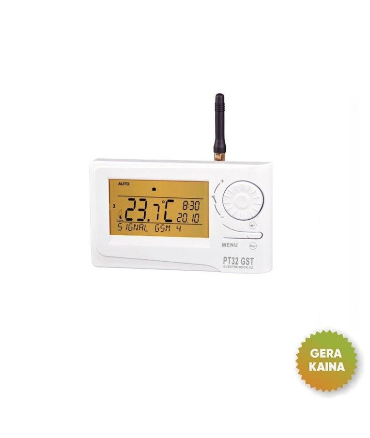 Elektroninis programuojamas termostatas (termoreguliatorius) su GSM moduliu PT32 GST (prekė su trūkumais) 1