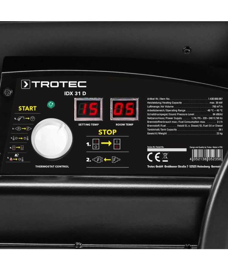 Tiesioginio degimo dyzelinis šildytuvas Trotec IDX 31 D