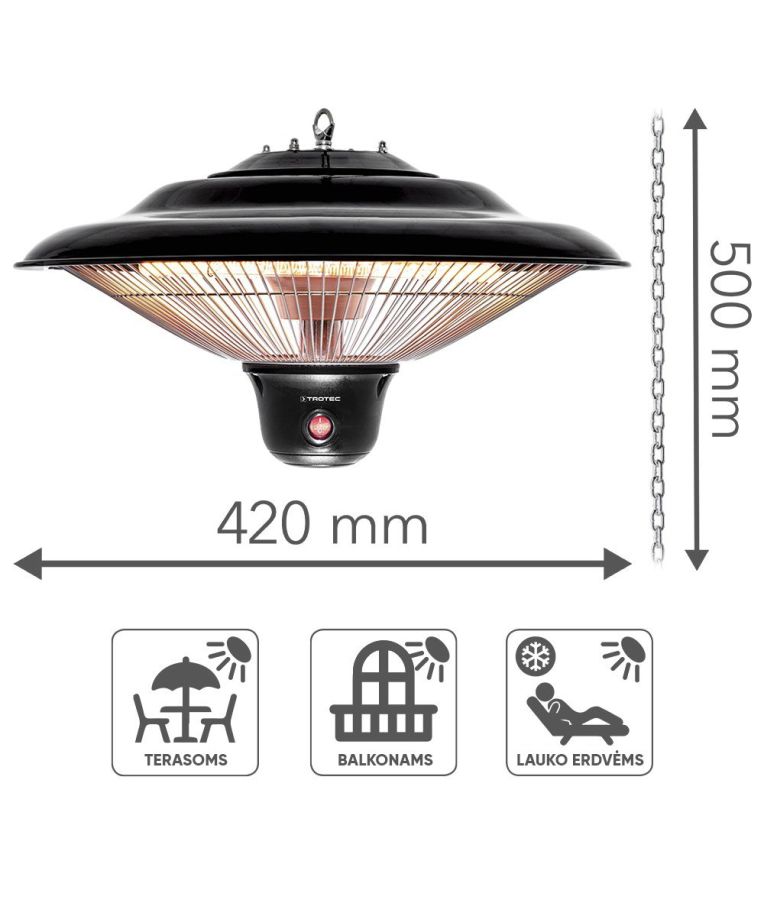 Anglies pluošto infraraudonųjų spindulių šildytuvas Trotec IR 1500 SC (prekė su trūkumais) 5