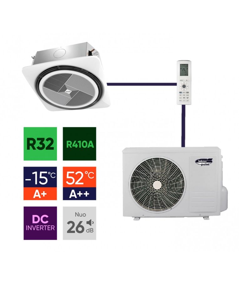Kasetinių mono-split šildymo-kondicionavimo sistemų Tekno Point komplektai 1