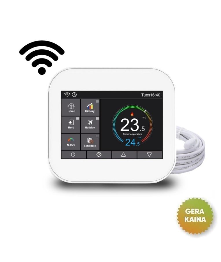 Elektroninis WI-FI termostatas (termoreguliatorius) Feelspot WTH07.36 white, Tuya 