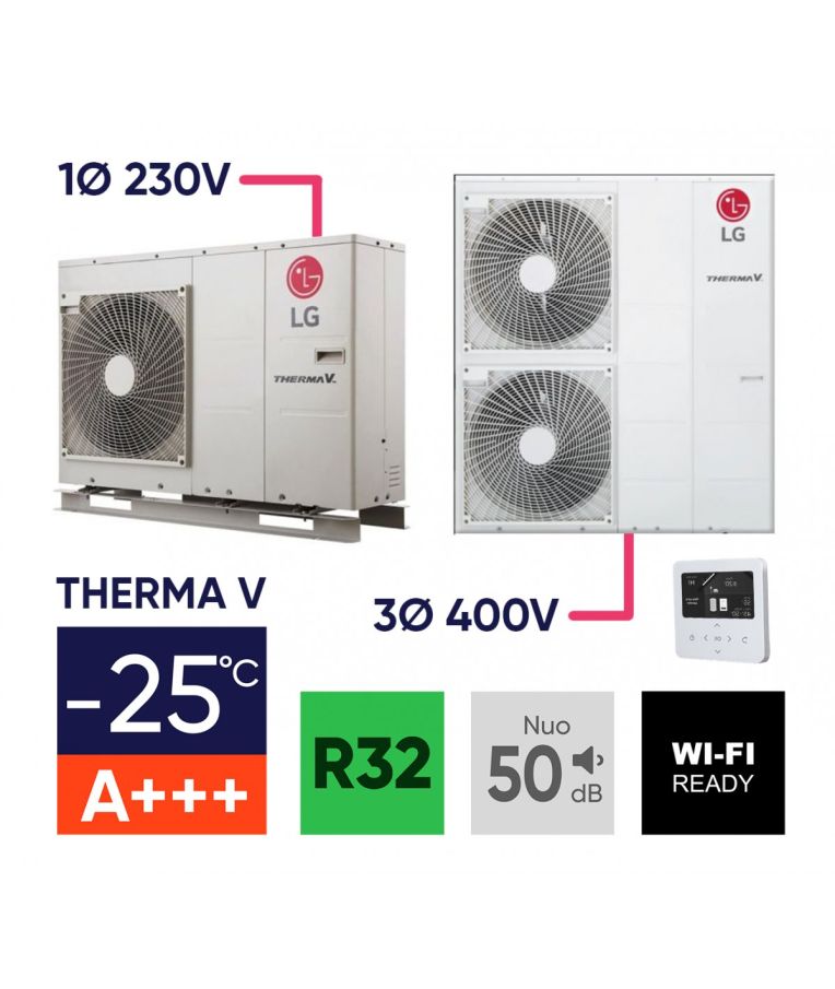 Monoblokiniai šilumos siurbliai oras-vanduo LG Therma V 2
