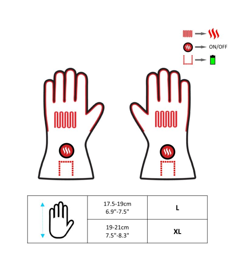 Šildančios motociklininko pirštinės Glovii GS1 8