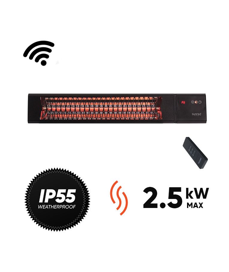 Halogeninis infraraudonųjų spindulių lauko šildytuvas Sunred Dark Smart WiFi (prekė su trūkumais) 2