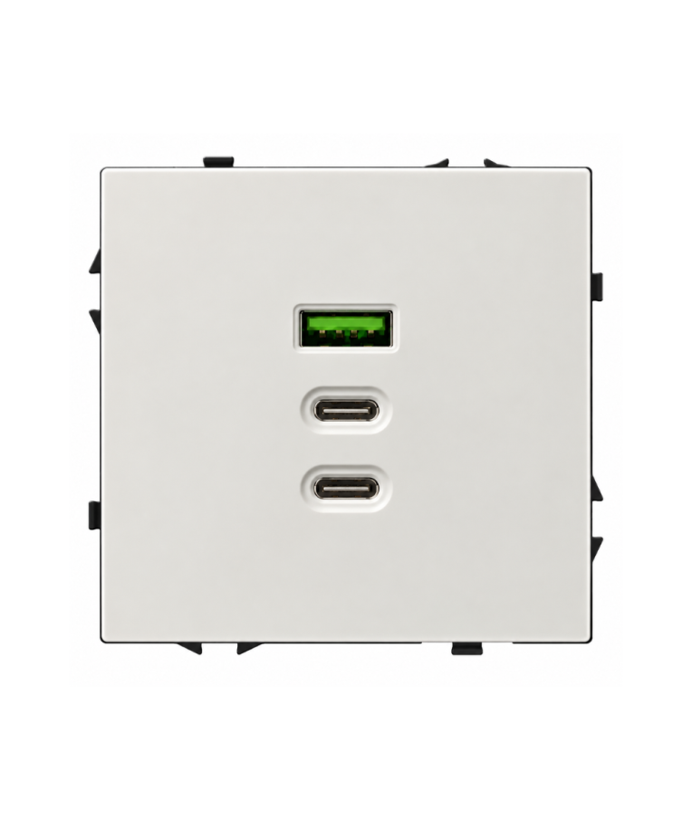 Greito krovimo USB rozetė su A+C+C jungtimis Feelspot FSACC65W, 65 W, balta 1