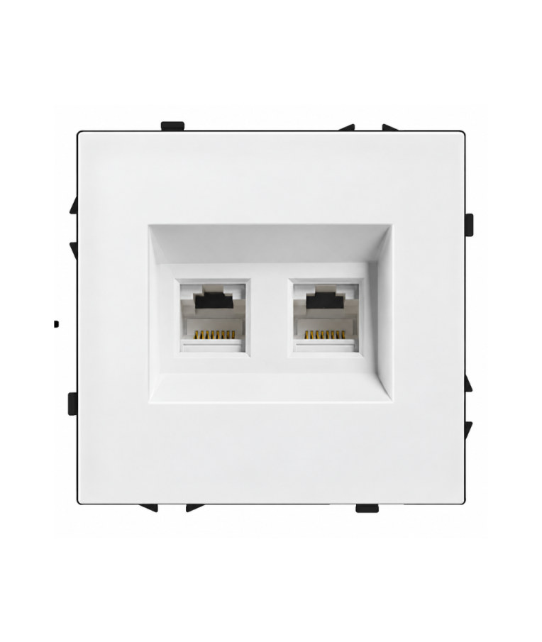 Dvigubas interneto lizdas CAT 6 Feelspot FSIN2CAT6W, baltas 1