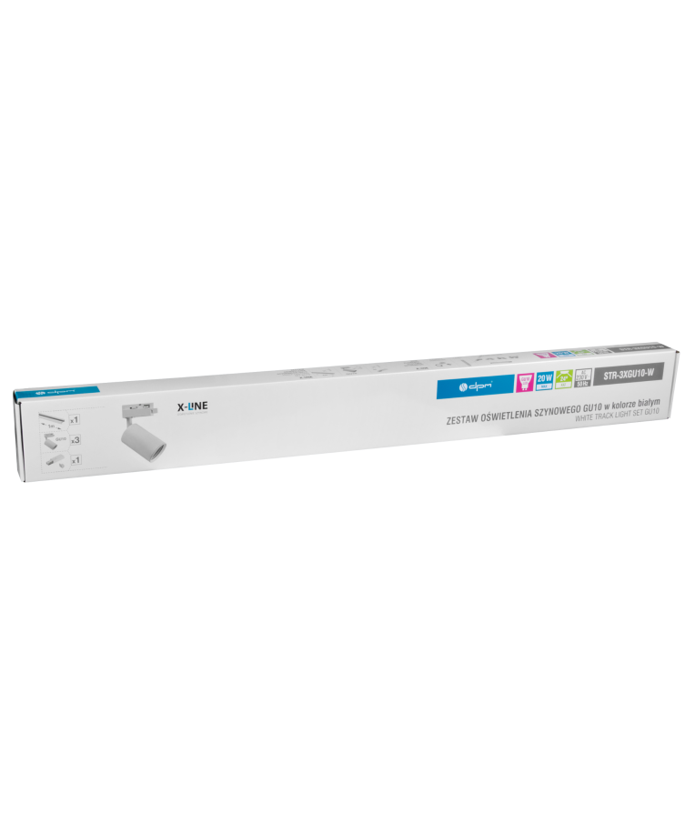 Lubinis bėginio apšvietimo komplektas DPM X-LINE 3xGU10, baltas