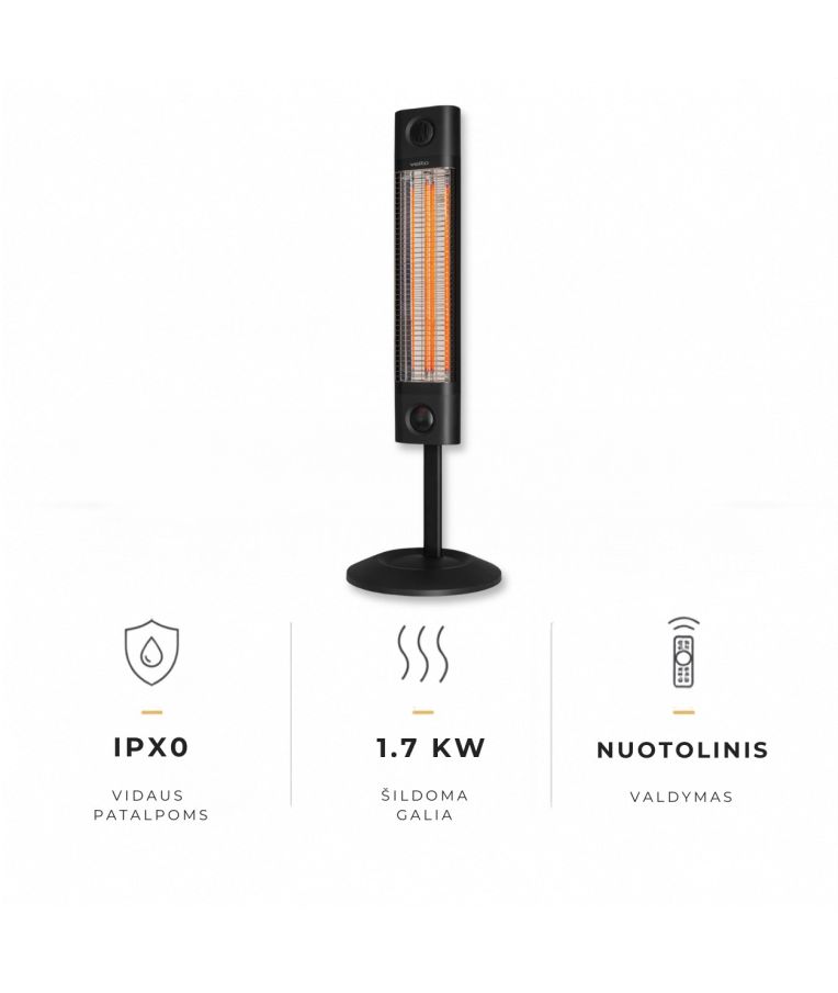 Infraraudonųjų spindulių šildytuvas Veito CH1800 RE NOIR
