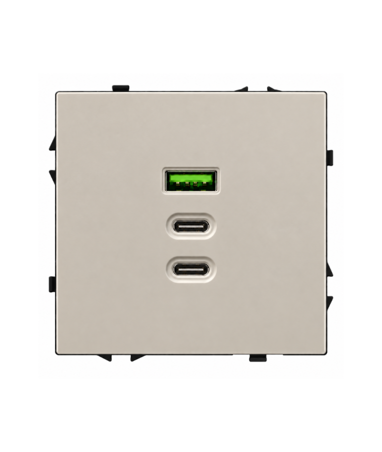 Greito krovimo USB rozetė su A+C+C jungtimis Feelspot FSACC65CA, 65 W, kašmyro 1