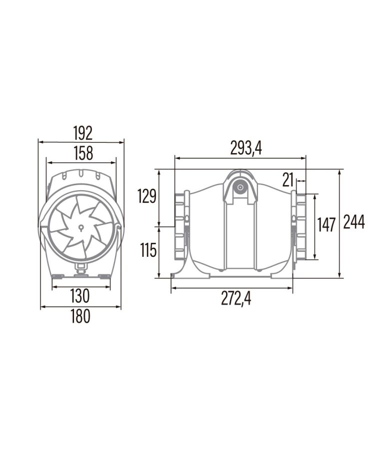 Kanalinis ventiliatorius Cata 150/560