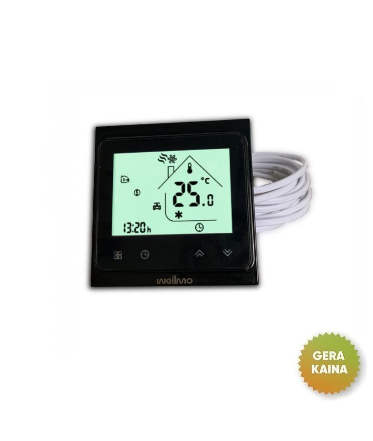 Elektroninis programuojamas termostatas (termoreguliatorius) Wellmo WTH51.36 NEW BLACK (prekė su trūkumais) 1