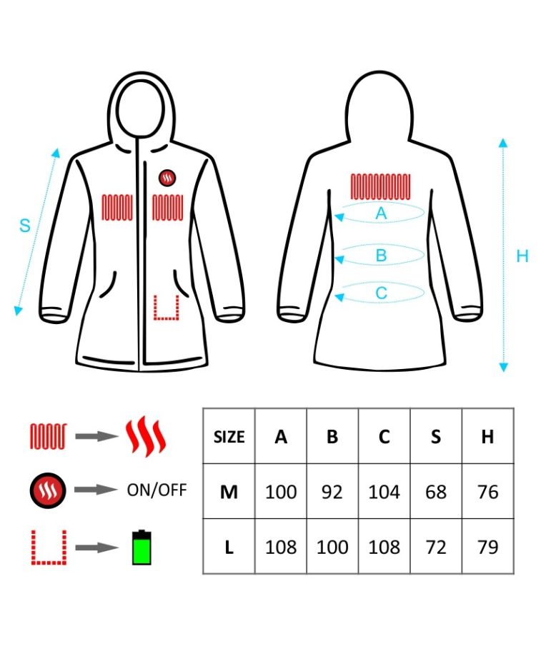Šildoma moteriška striukė Glovii GTFB su baterija, juoda 9