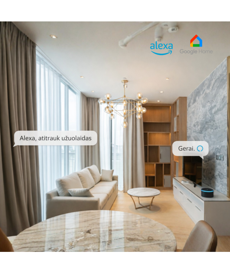 Išmanusis elektrinis karnizas užuolaidoms (4m) Feelspot FS-CMK04W WiFi, Tuya